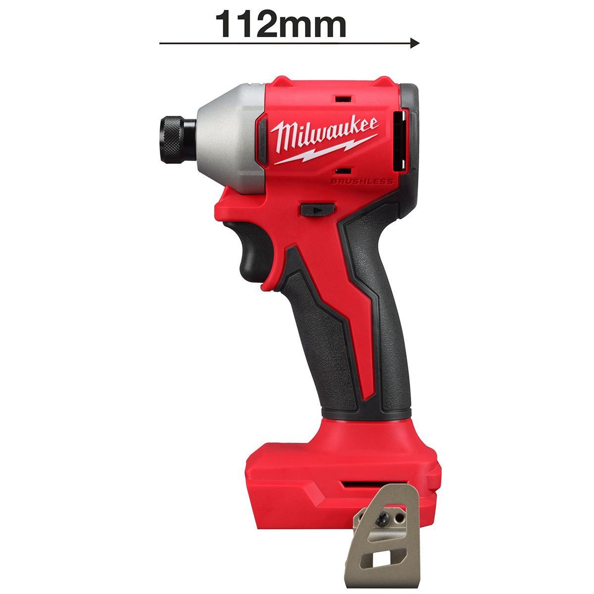 Milwaukee M18BLIDRC-0 18V Brushless 1/4" Impact Driver with 1 x 3.0Ah Battery Charger & Bag